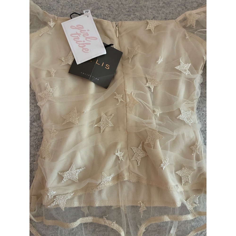 Sheer Stars Festival Bodysuit S Le Lis NWT - Picture 7 of 11
